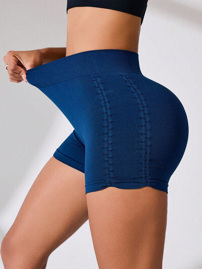 Side Ruched High Rise Active Shorts - FitFemme.Shop