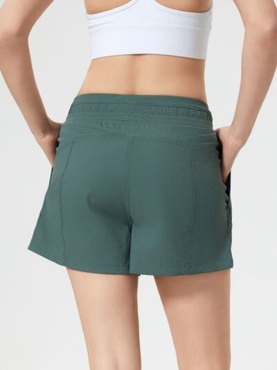 Millennia Drawstring Active Shorts with Pockets - FitFemme.Shop