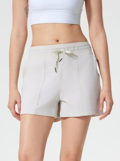 Millennia Drawstring Active Shorts with Pockets - FitFemme.Shop