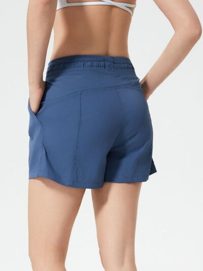 Millennia Drawstring Active Shorts with Pockets - FitFemme.Shop