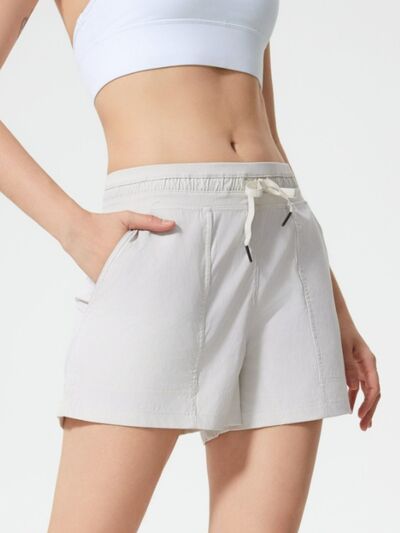 Millennia Drawstring Active Shorts with Pockets - FitFemme.Shop