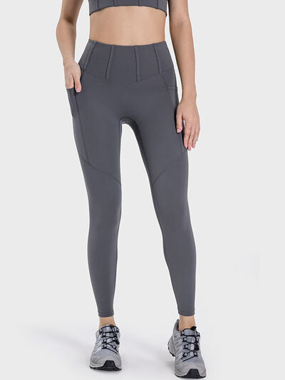 Millennia Pocketed High Waist Active Leggings - FitFemme.Shop