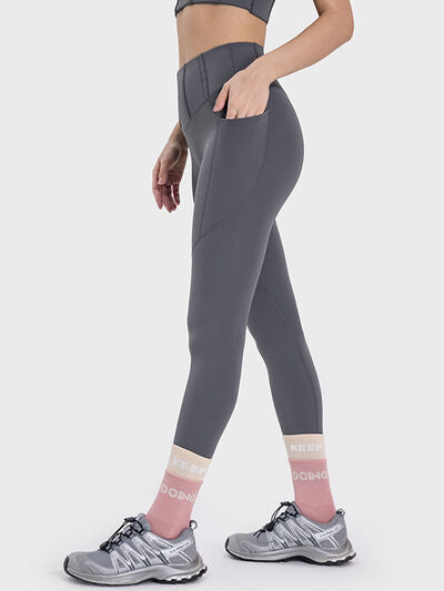 Millennia Pocketed High Waist Active Leggings - FitFemme.Shop