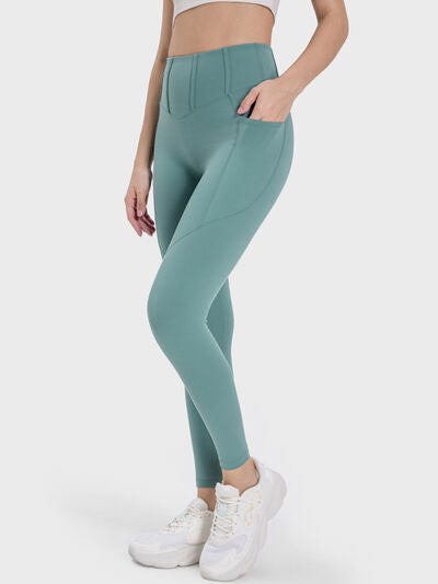 Millennia Pocketed High Waist Active Leggings - FitFemme.Shop