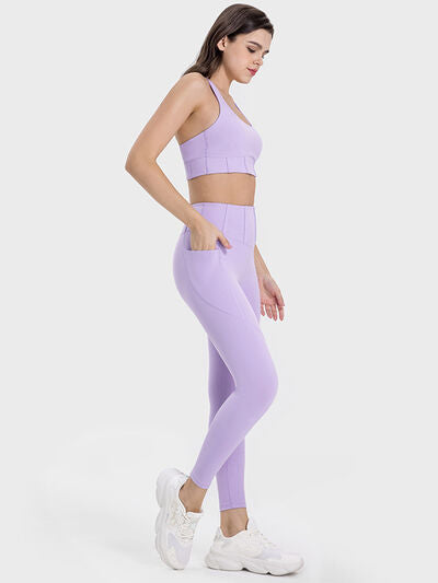Millennia Pocketed High Waist Active Leggings - FitFemme.Shop