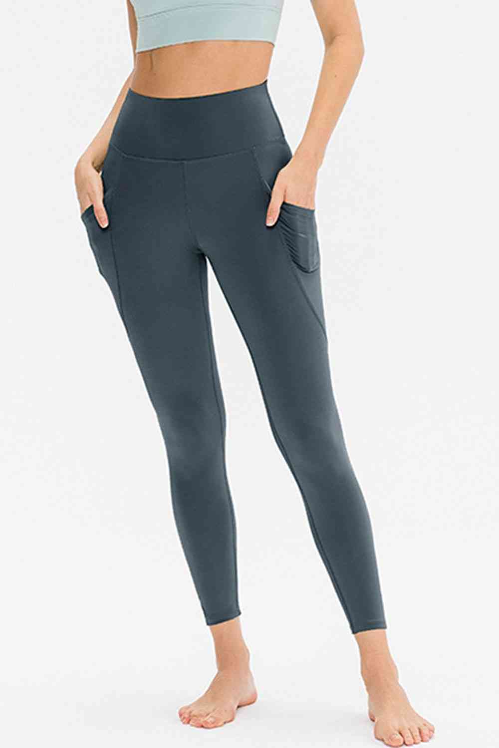 Slim Fit Long Active Leggings with Pockets - FitFemme.Shop
