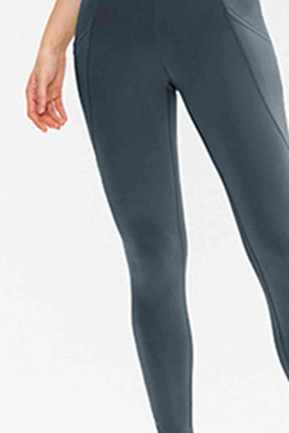 Slim Fit Long Active Leggings with Pockets - FitFemme.Shop