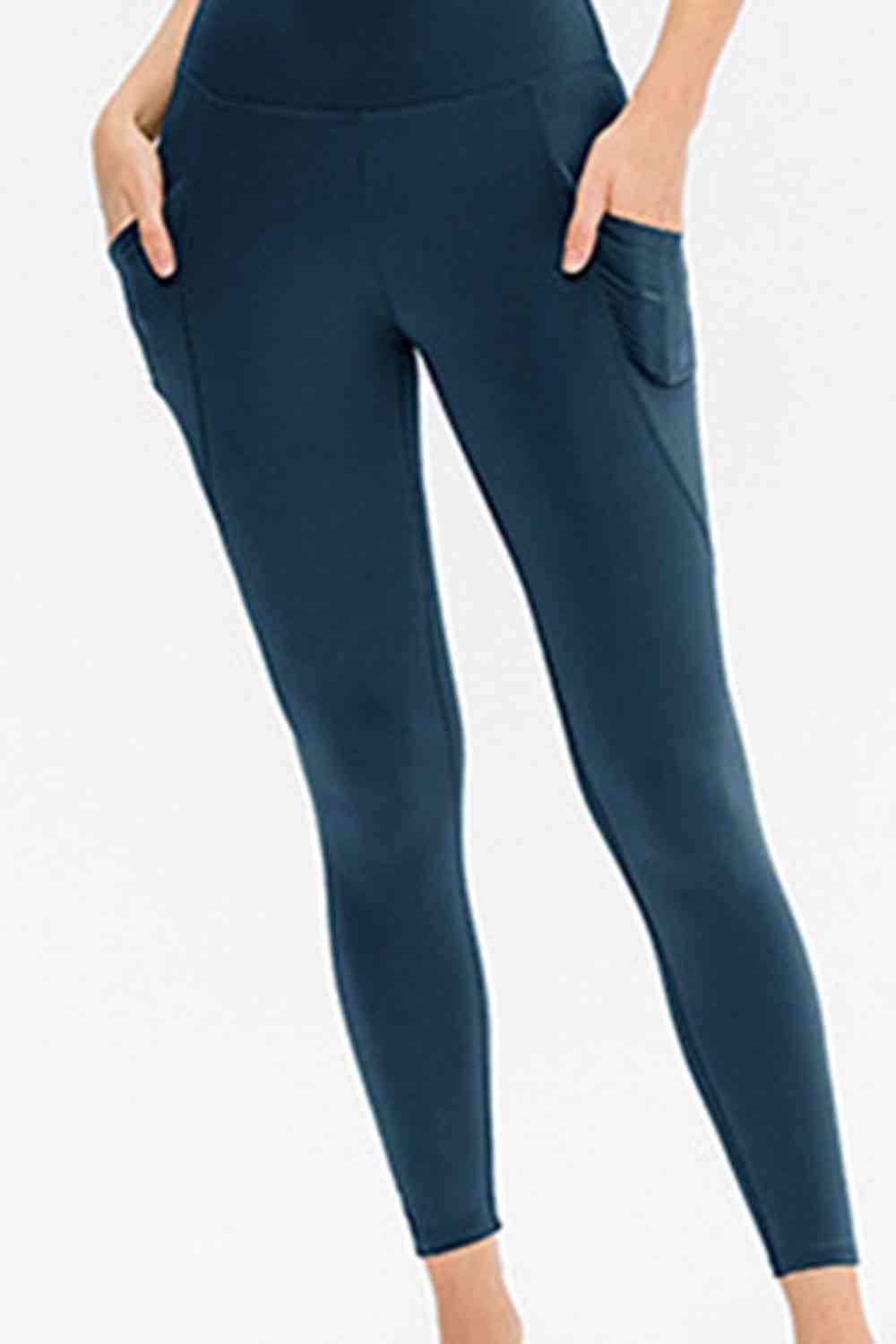 Slim Fit Long Active Leggings with Pockets - FitFemme.Shop