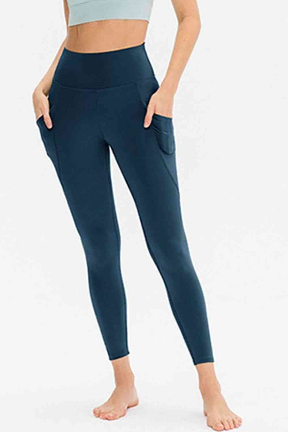 Slim Fit Long Active Leggings with Pockets - FitFemme.Shop
