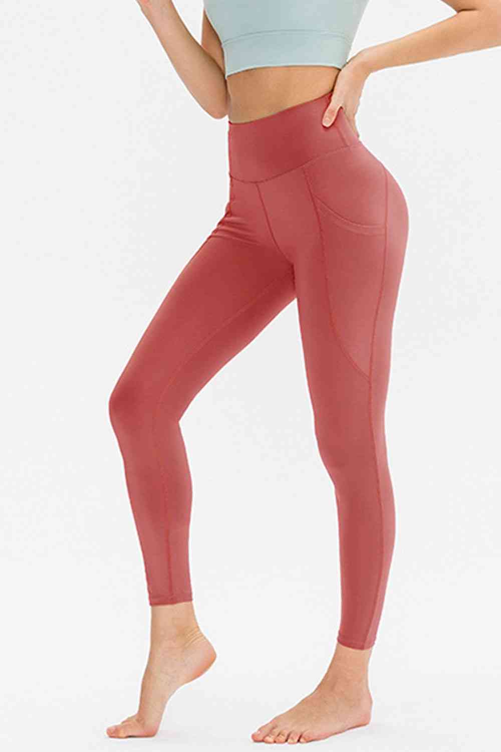 Slim Fit Long Active Leggings with Pockets - FitFemme.Shop