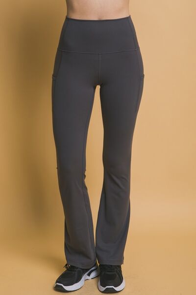 Love Tree High Waist Flare Leggings with Side Pockets - FitFemme.Shop