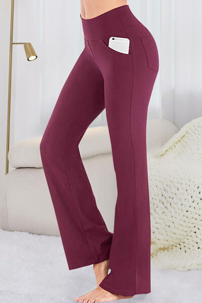 Pocketed High Waist Active Pants - FitFemme.Shop
