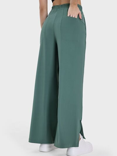 Millennia Slit Wide Leg Active Pants - FitFemme.Shop