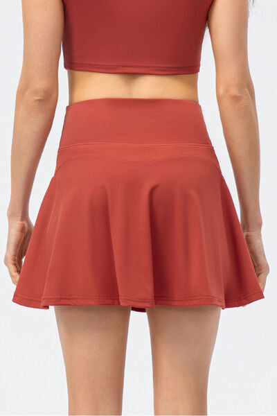 High Waist Wide Waistband Active Skirt - FitFemme.Shop