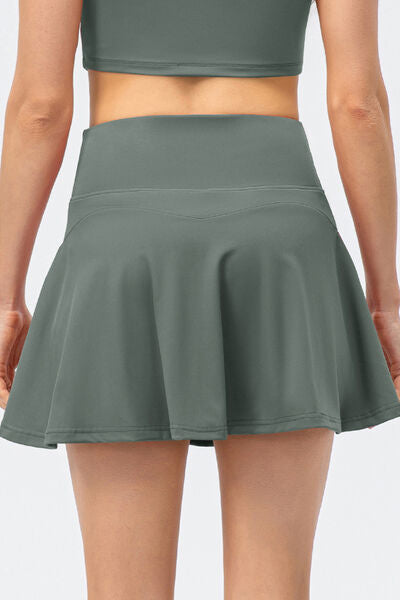 High Waist Wide Waistband Active Skirt - FitFemme.Shop