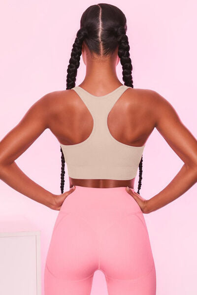 Scoop Neck Wide Strap Active Bra - FitFemme.Shop