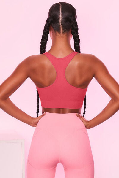 Scoop Neck Wide Strap Active Bra - FitFemme.Shop