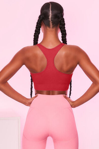 Scoop Neck Wide Strap Active Bra - FitFemme.Shop
