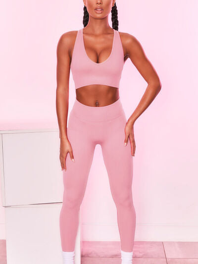 Scoop Neck Wide Strap Active Bra - FitFemme.Shop