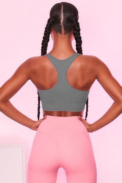 Scoop Neck Wide Strap Active Bra - FitFemme.Shop