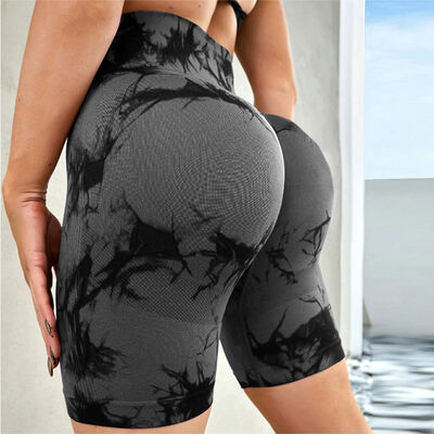 Tie-Dye High Waist Active Shorts - FitFemme.Shop