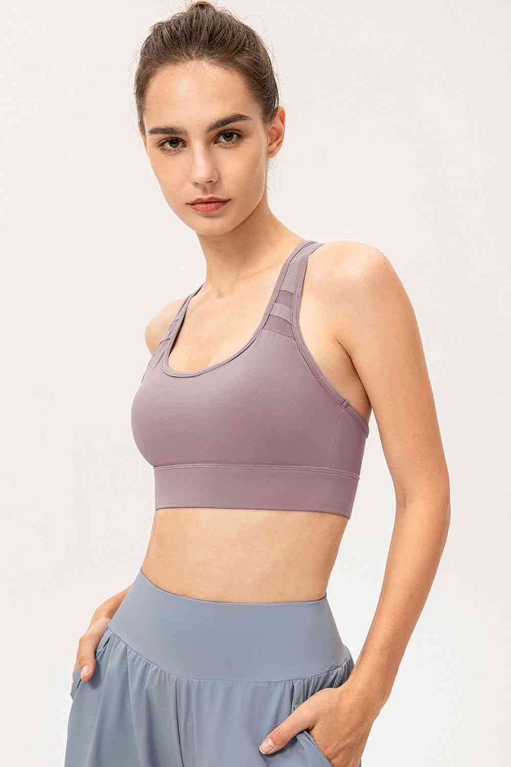 Scoop Neck Long Sports Bra - FitFemme.Shop