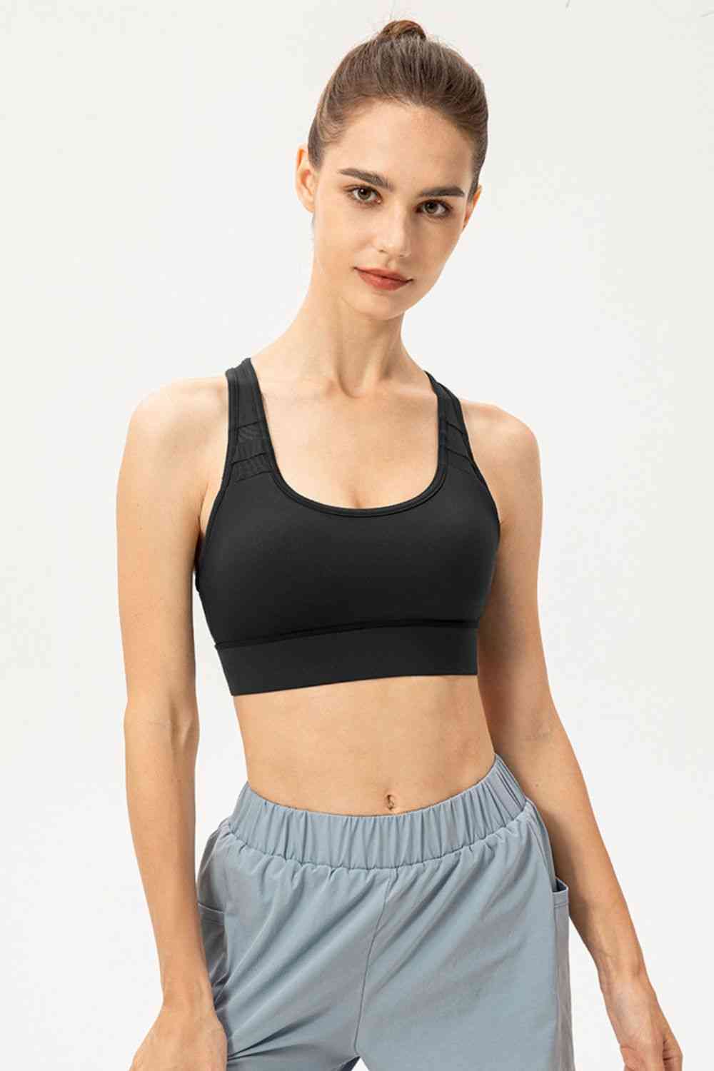 Scoop Neck Long Sports Bra - FitFemme.Shop