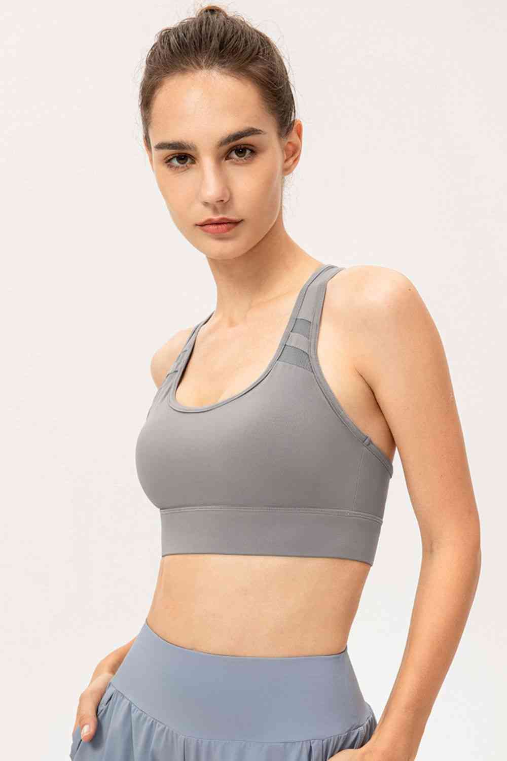 Scoop Neck Long Sports Bra - FitFemme.Shop