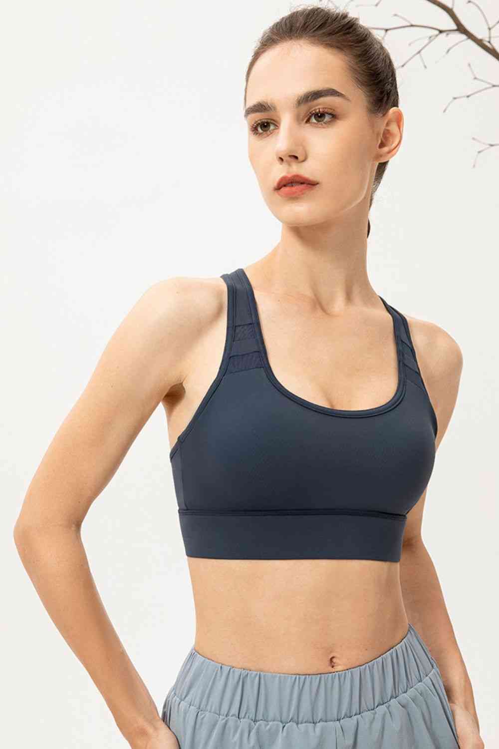 Scoop Neck Long Sports Bra - FitFemme.Shop