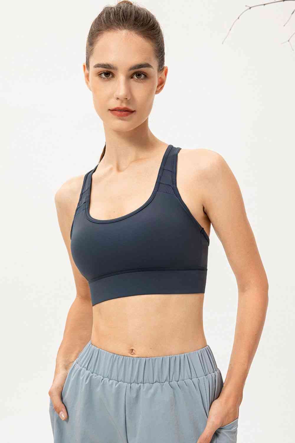 Scoop Neck Long Sports Bra - FitFemme.Shop