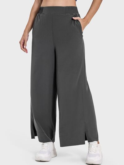 Millennia Slit Wide Leg Active Pants - FitFemme.Shop