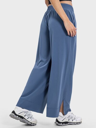 Millennia Slit Wide Leg Active Pants - FitFemme.Shop