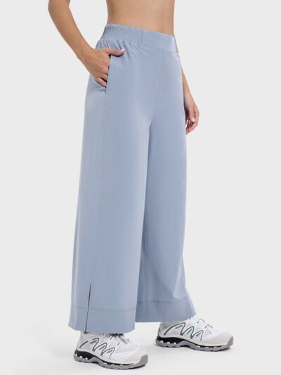 Millennia Slit Wide Leg Active Pants - FitFemme.Shop