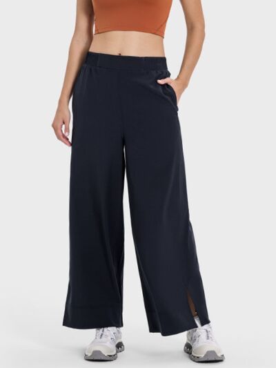 Millennia Slit Wide Leg Active Pants - FitFemme.Shop
