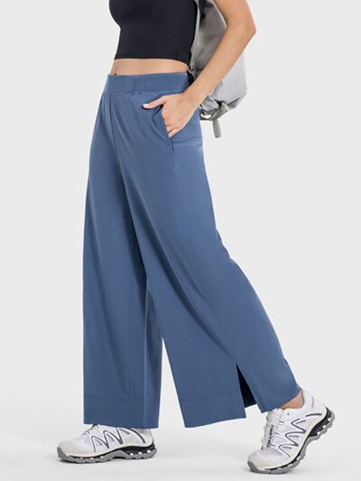 Millennia Slit Wide Leg Active Pants - FitFemme.Shop