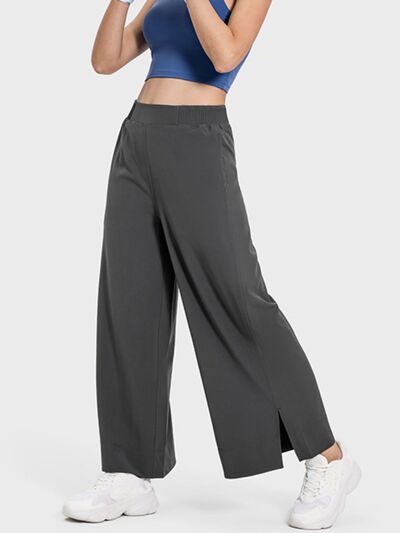 Millennia Slit Wide Leg Active Pants - FitFemme.Shop