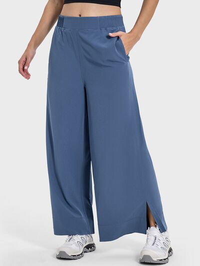Millennia Slit Wide Leg Active Pants - FitFemme.Shop