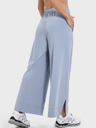 Millennia Slit Wide Leg Active Pants - FitFemme.Shop