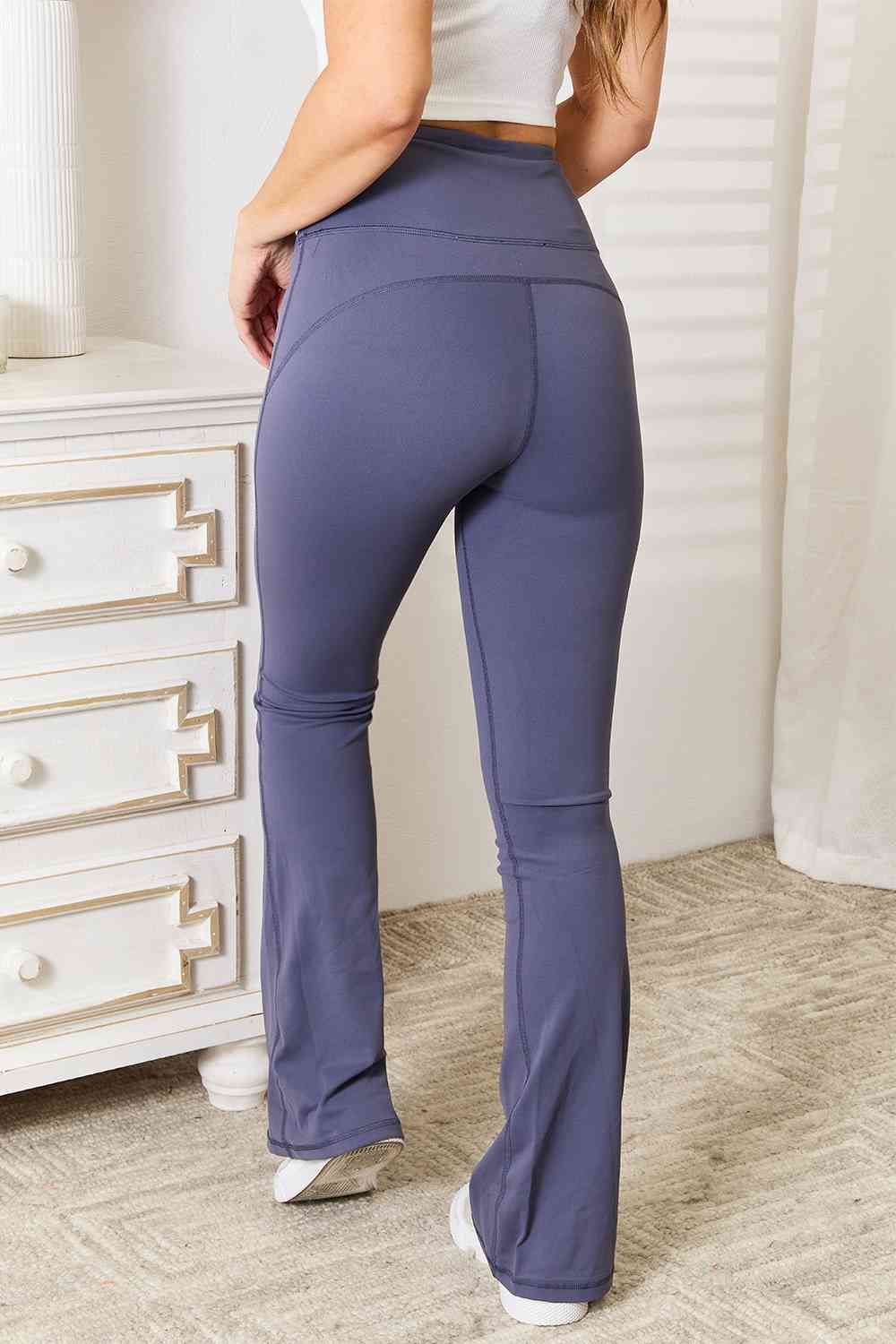 Millennia Basic Bae Wide Waistband Bootcut Sports Pants - FitFemme.Shop