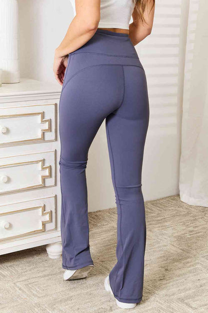Millennia Basic Bae Wide Waistband Bootcut Sports Pants - FitFemme.Shop
