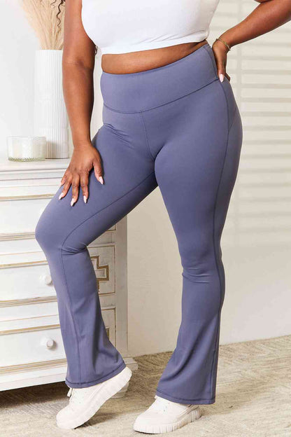 Millennia Basic Bae Wide Waistband Bootcut Sports Pants - FitFemme.Shop