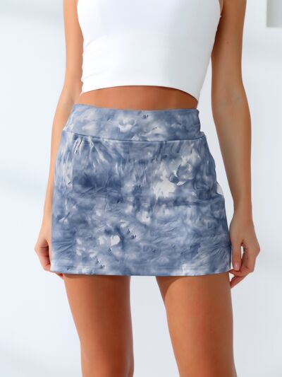 Quick-Dry Tie-Dye Wide Waistband Active Tennis Skirt - FitFemme.Shop