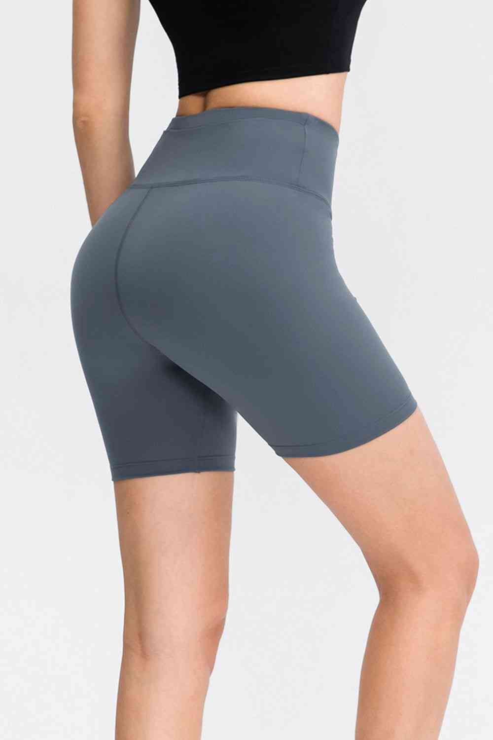 Wide Waistband Sports Shorts - FitFemme.Shop