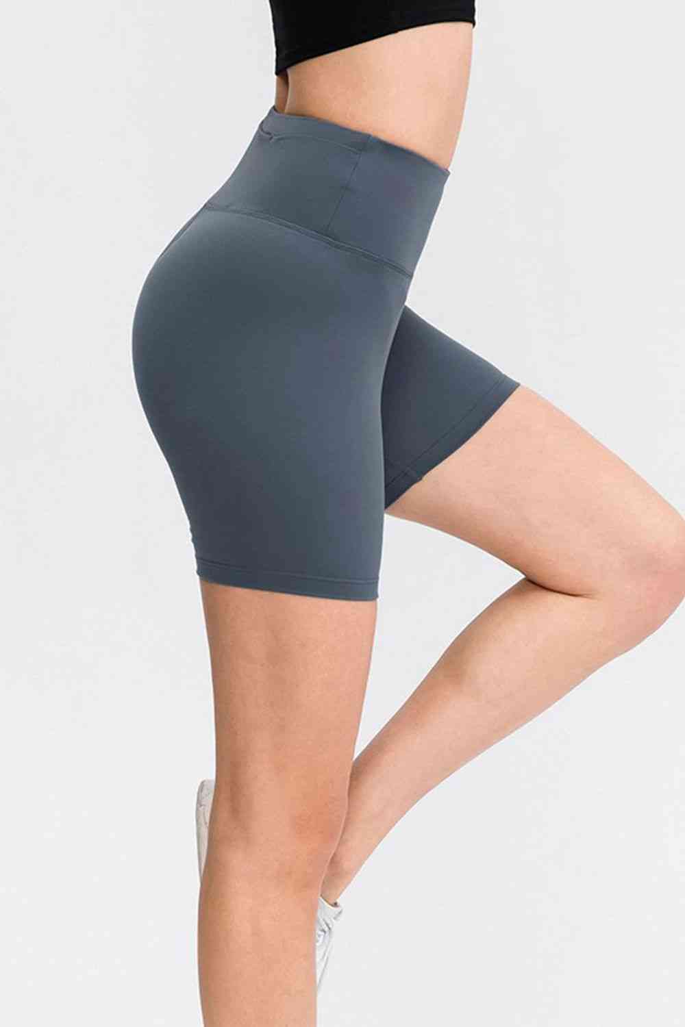 Wide Waistband Sports Shorts - FitFemme.Shop