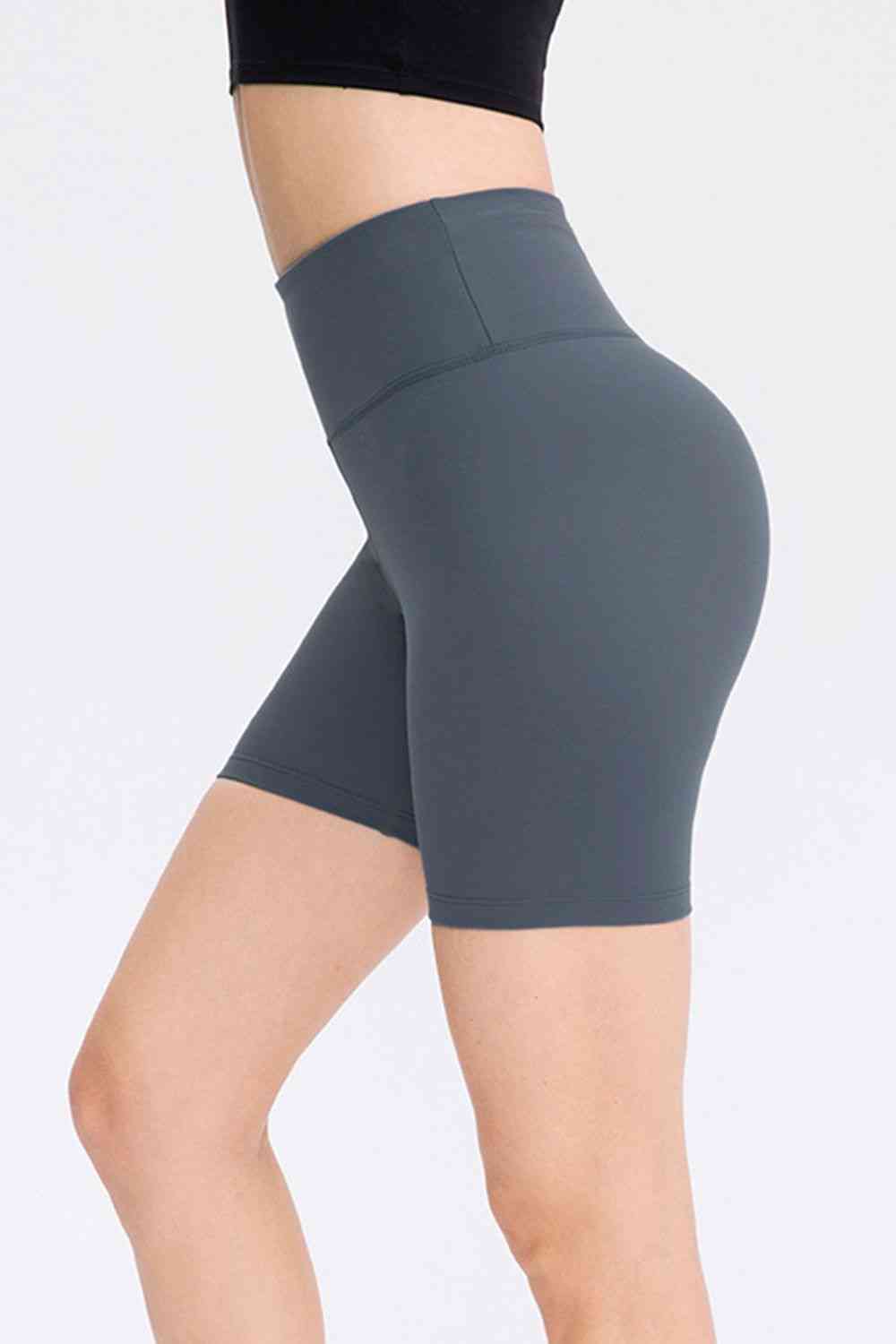 Wide Waistband Sports Shorts - FitFemme.Shop