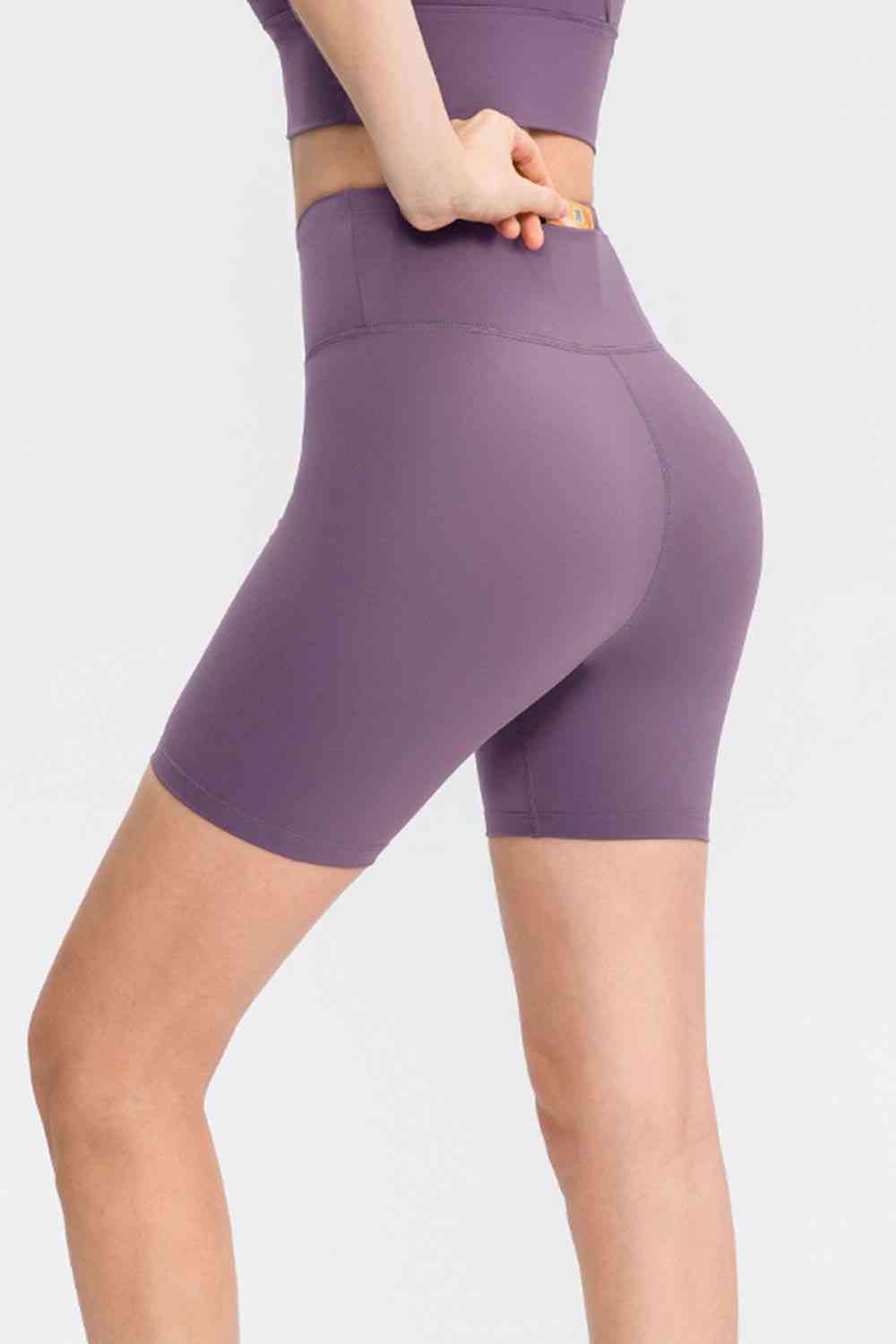 Wide Waistband Sports Shorts - FitFemme.Shop