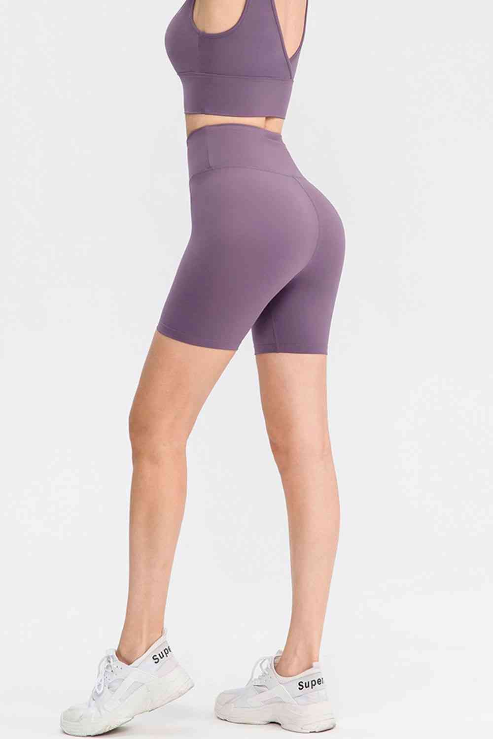 Wide Waistband Sports Shorts - FitFemme.Shop