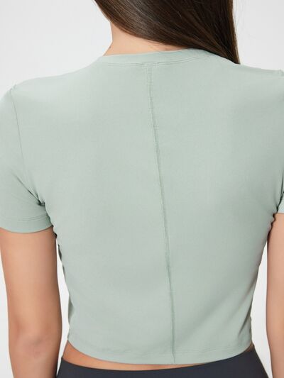 Millennia Round Neck Short Sleeve Active T-Shirt - FitFemme.Shop
