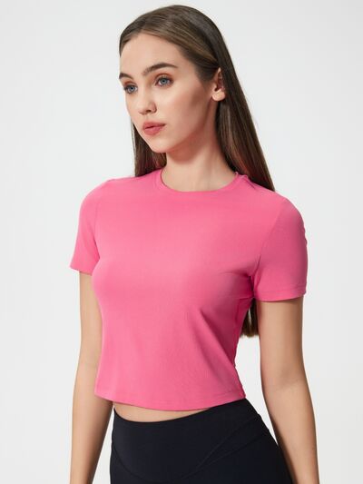 Millennia Round Neck Short Sleeve Active T-Shirt - FitFemme.Shop