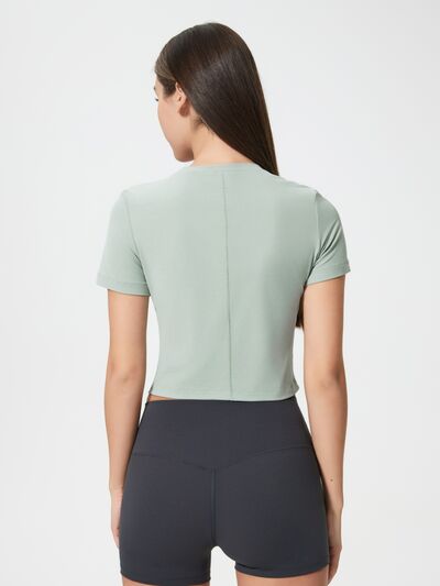 Millennia Round Neck Short Sleeve Active T-Shirt - FitFemme.Shop